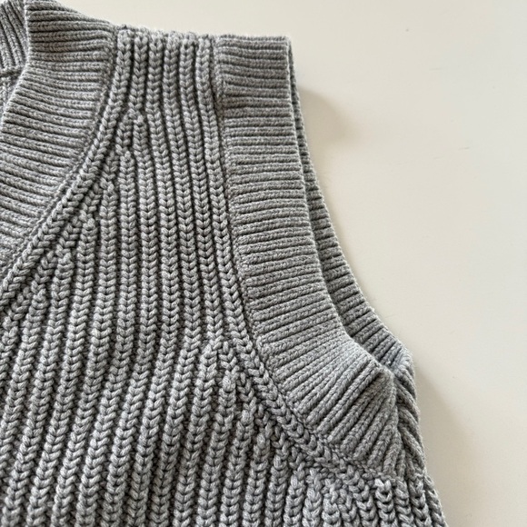 Abercrombie & Fitch- Gray-Sleevless-Knit-V neck-Sweater Dress-Tunic-Size M - Picture 6 of 10